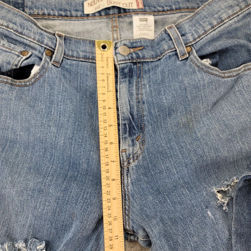 Vintage Levi's Jeans Womens 16m Blue Denim 515 Nouveau Bootcut‎ Distressed Y2K - Picture 14 of 14